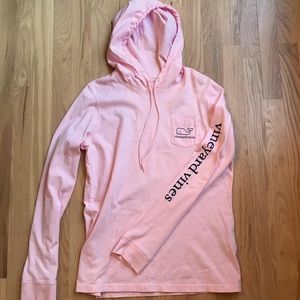 Pink Vineyard Vines Long Sleeve Hoodie Shirt. Size S